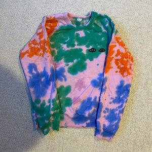 Clare V tie dye sweatshirt with an eye design. Size small/medium